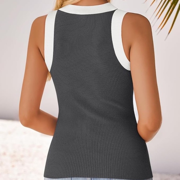 NWT ZESICA Womens Summer Sleeveless Tank Tops Ribbed High Neck Racerback Tank. - Picture 2 of 8